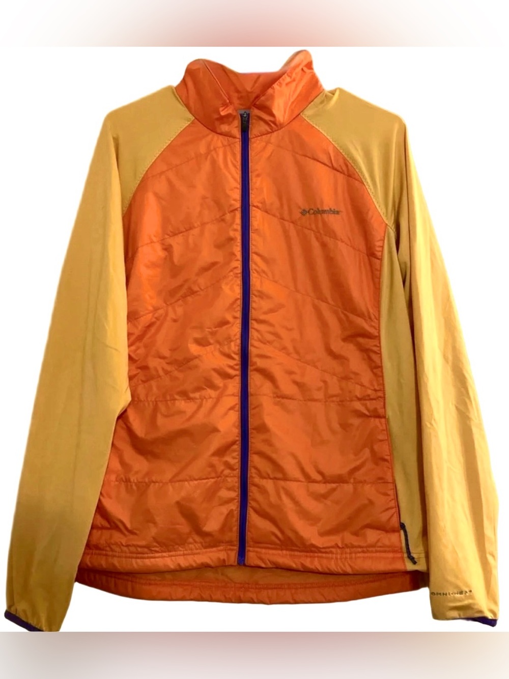 Columbia Orange & Yellow Hybrid Base-layer Insulated Jacket Skiing Running